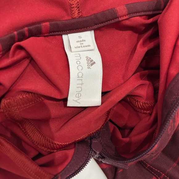 Adidas by Stella McCartney Red Long Sleeve Hooded Shirt Size Small - Picture 6 of 8